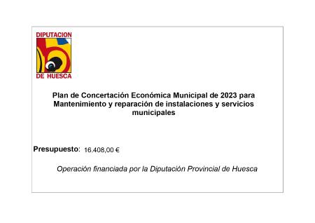 Imagen Plan de Concertación Económica Municipal de 2023 para Mantenimiento y...